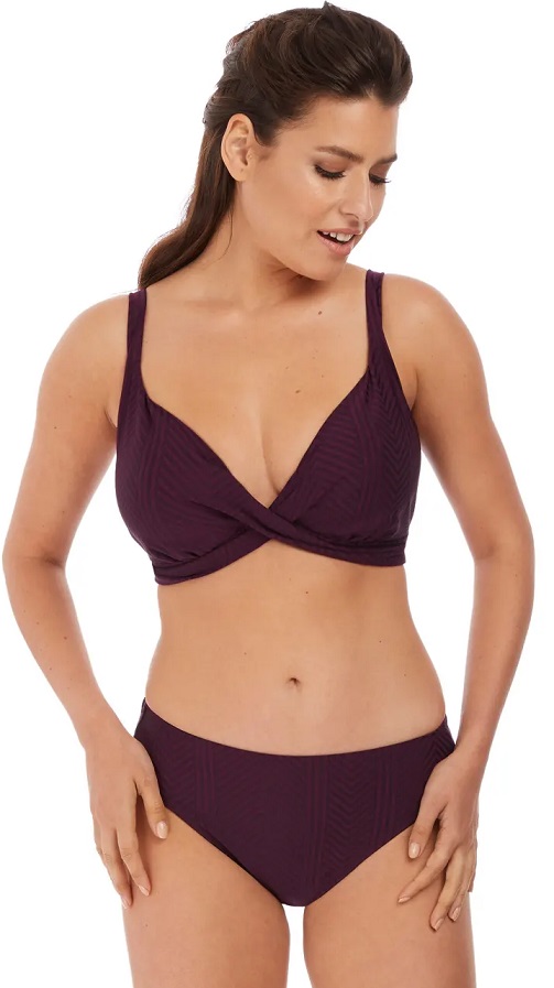 Fantasie Long Island Wrap Front Pluge Bikini Bra Pant Set Vino